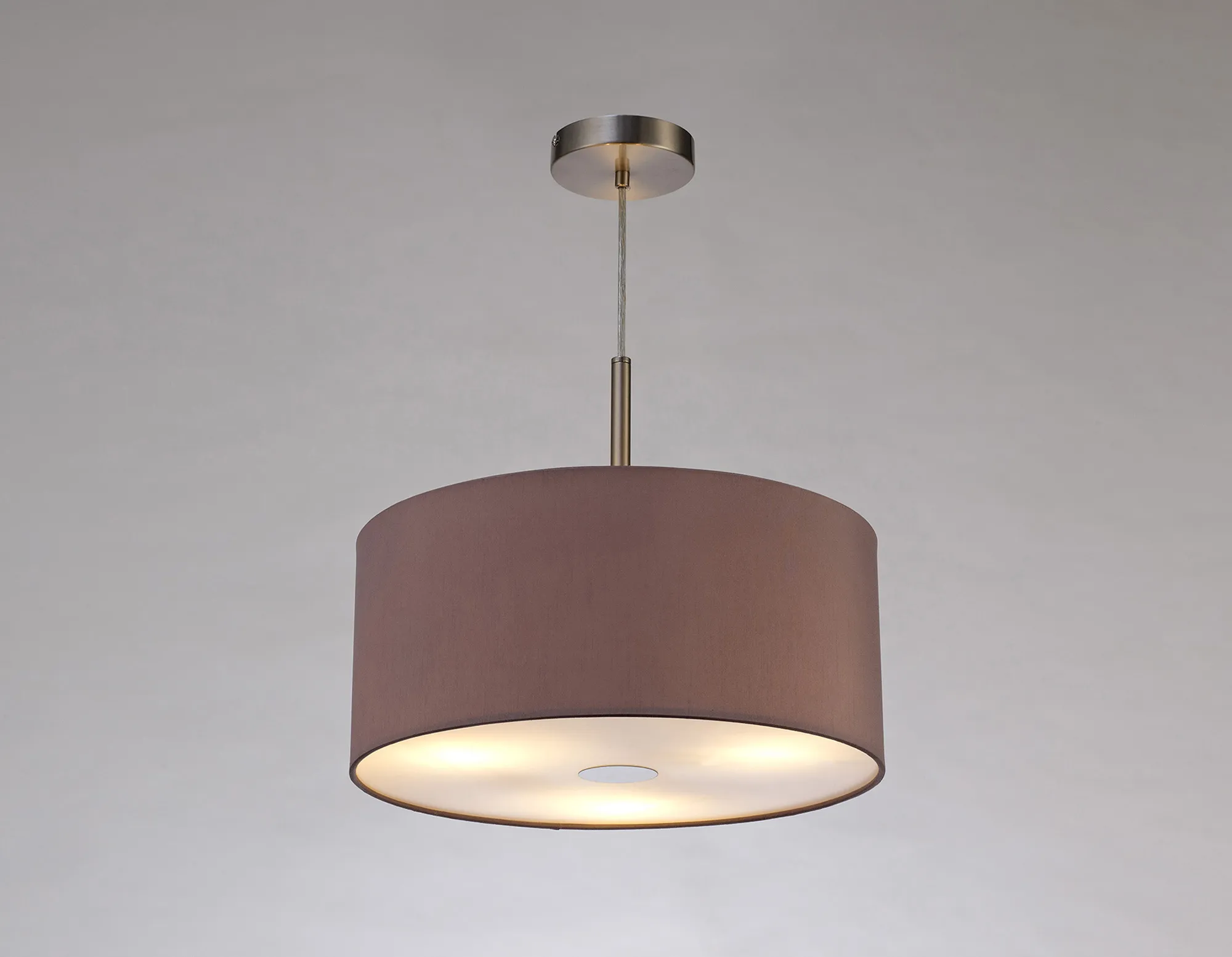Baymont 40cm 3 Light Pendant Satin Nickel, Taupe/Halo Gold, Frosted Diffuser DK0442  Deco Baymont SN TA